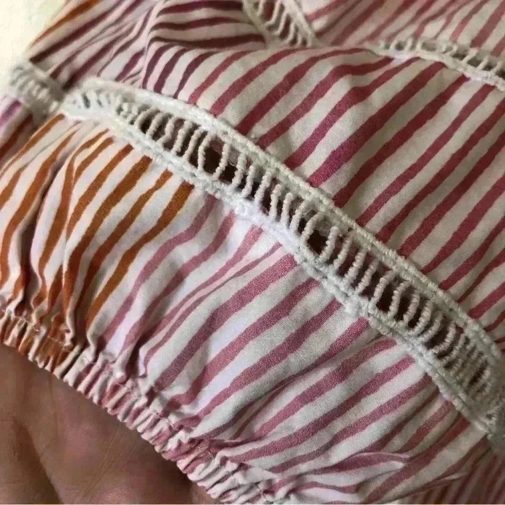 Anthropology Maeve Gable Tiered Striped Cotton Top Blouse Tunic Size XS